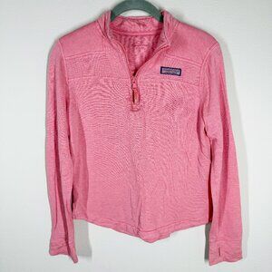 Vineyard Vines Girls Quarter Zip Pullover Size Large Pink/Coral